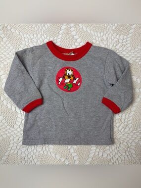 Vintage 1990s Mickey & Co Boys 18 Months Pluto Holiday Crewneck Sweatshirt
